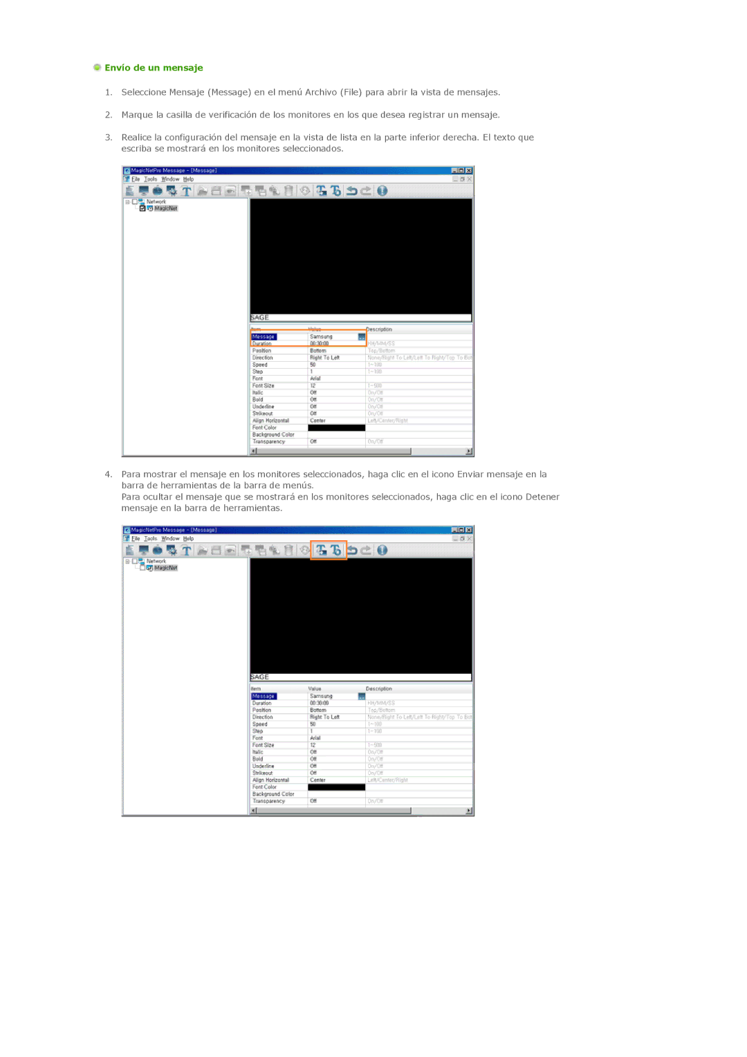 Samsung 460DXN, 400DXn manual Envío de un mensaje 