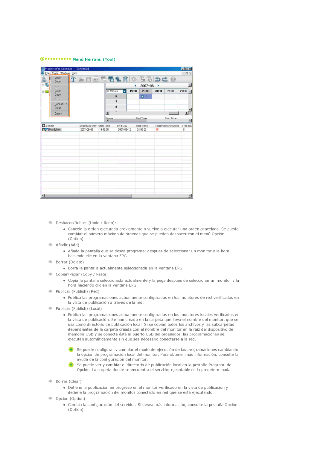 Samsung 460DXN, 400DXn manual Borrar Clear 