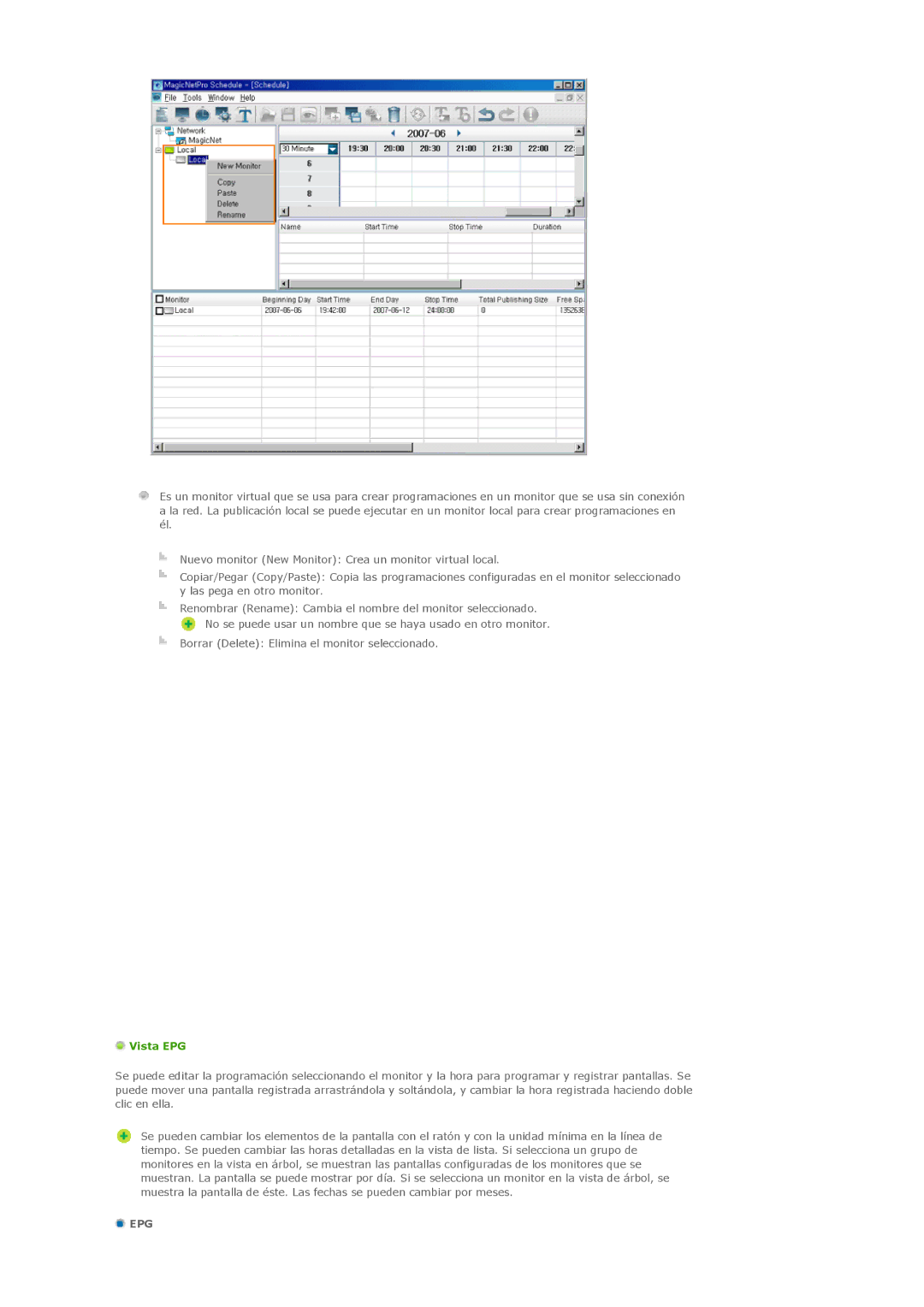 Samsung 400DXn, 460DXN manual Vista EPG, Epg 