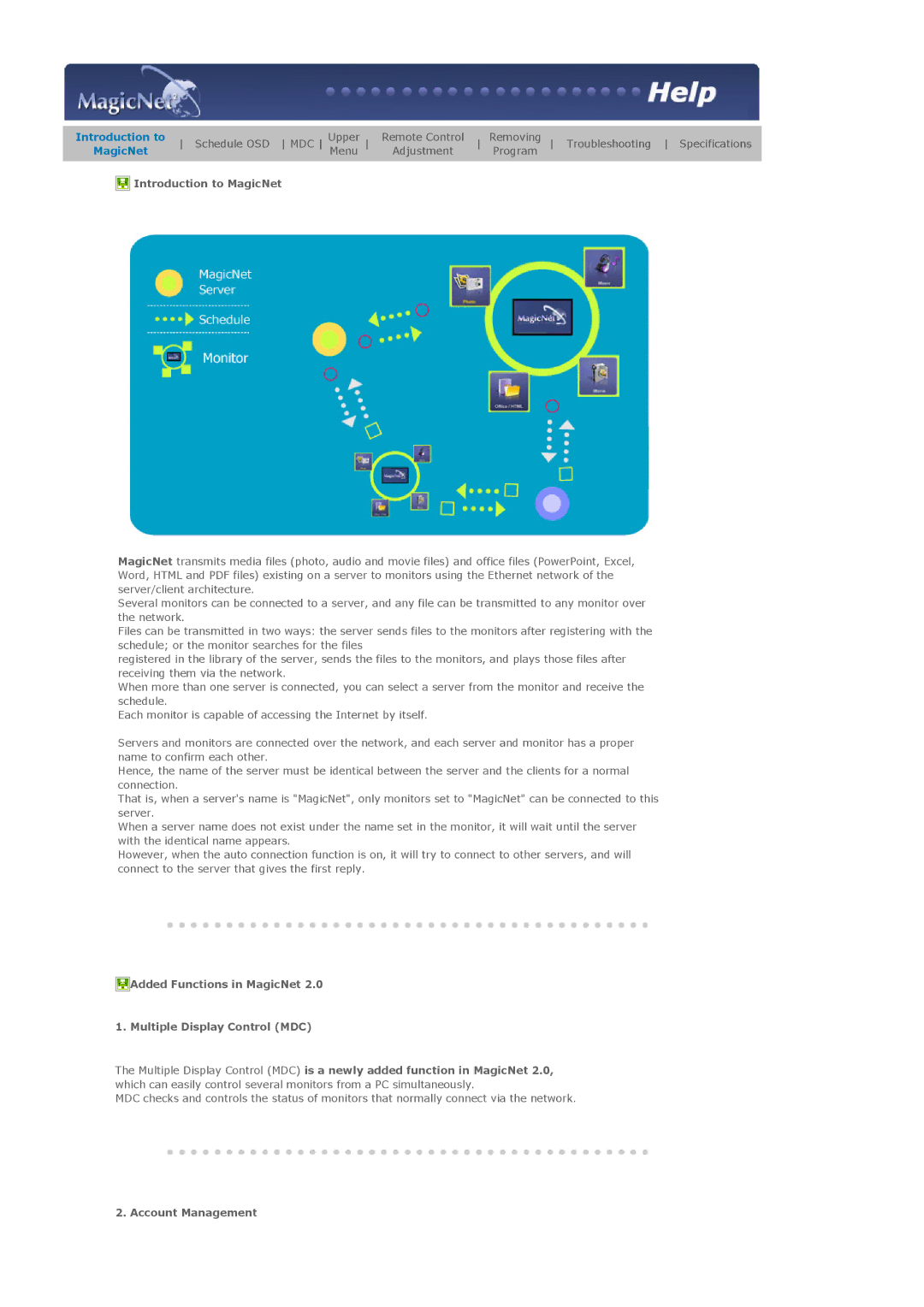 Samsung 400Pn, 400P manual Introduction to MagicNet, Account Management 