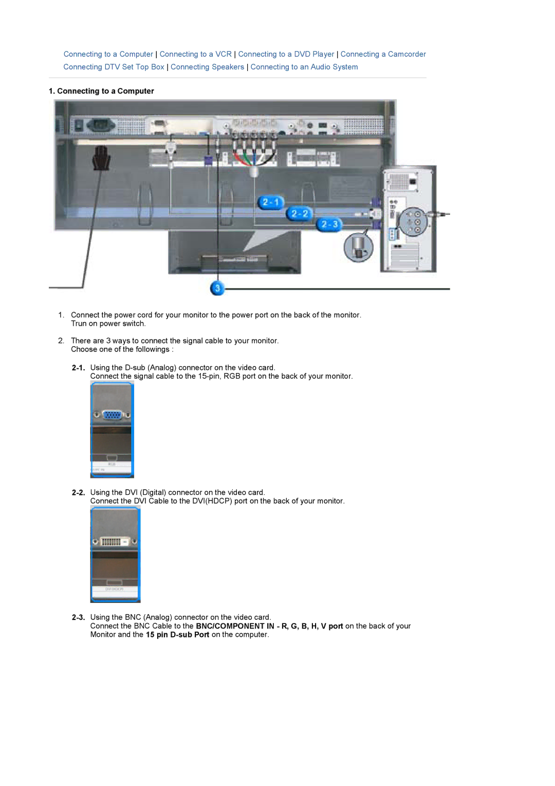 Samsung 400Pn, 400P manual Connecting to a Computer 