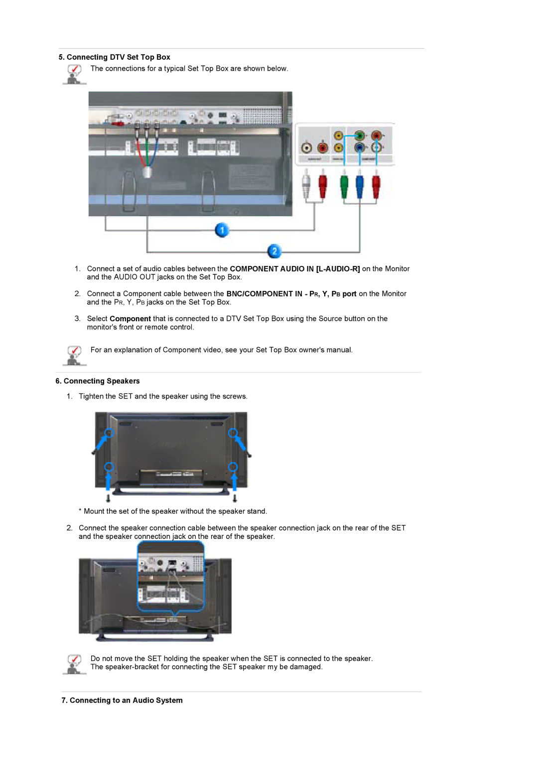 Samsung 400Pn, 400P manual Connecting DTV Set Top Box 