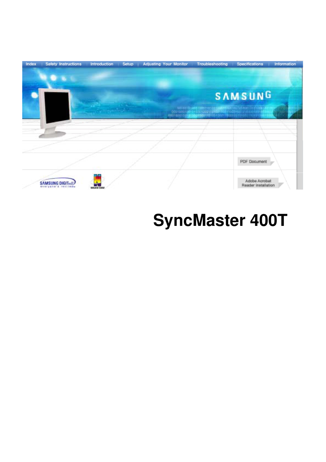 Samsung manual SyncMaster 400T 