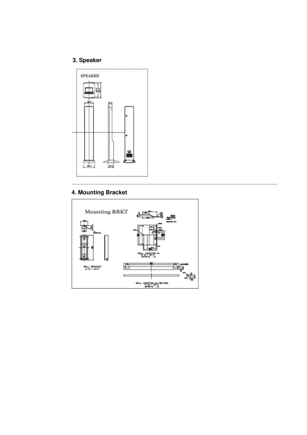 Samsung 400T manual Speaker Mounting Bracket 