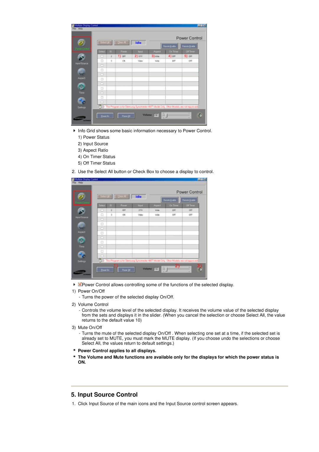 Samsung 400T manual Input Source Control 