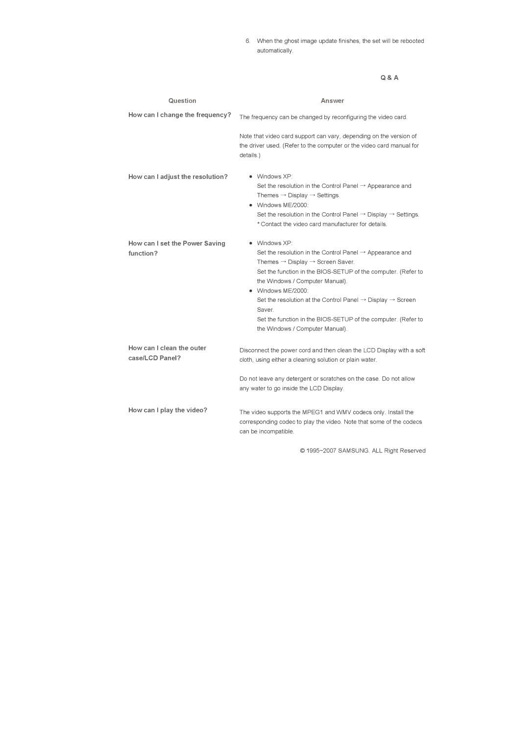 Samsung 400TXn specifications Answer, How can I set the Power Saving function? 