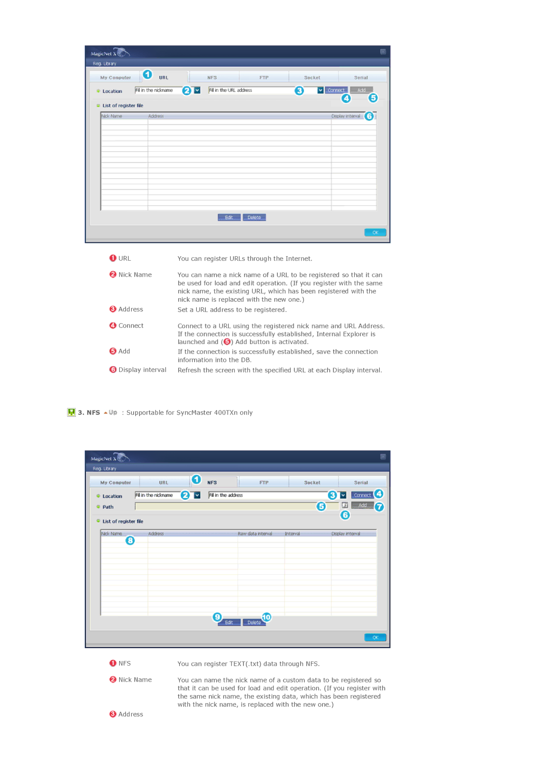 Samsung 400TXn specifications Url 