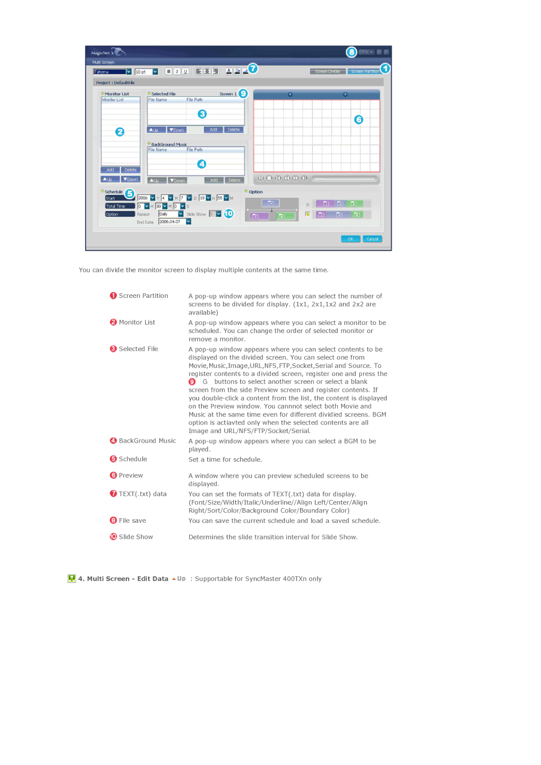 Samsung 400TXn specifications 