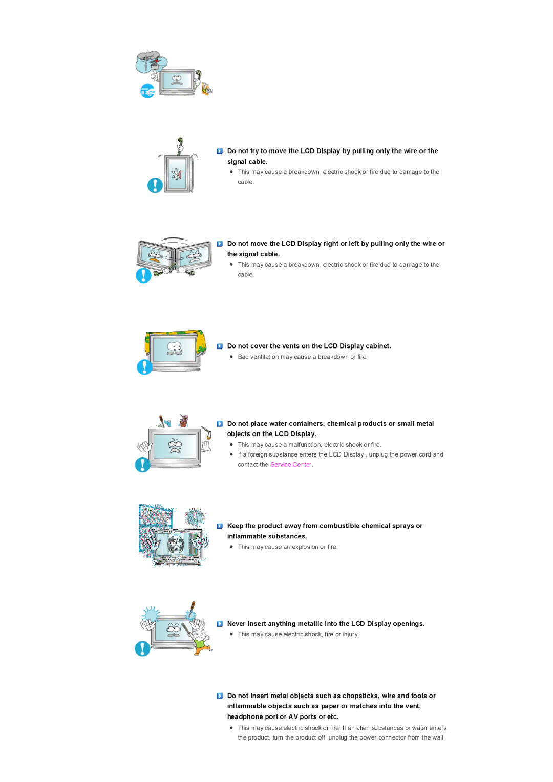 Samsung 400TXn specifications Do not cover the vents on the LCD Display cabinet 