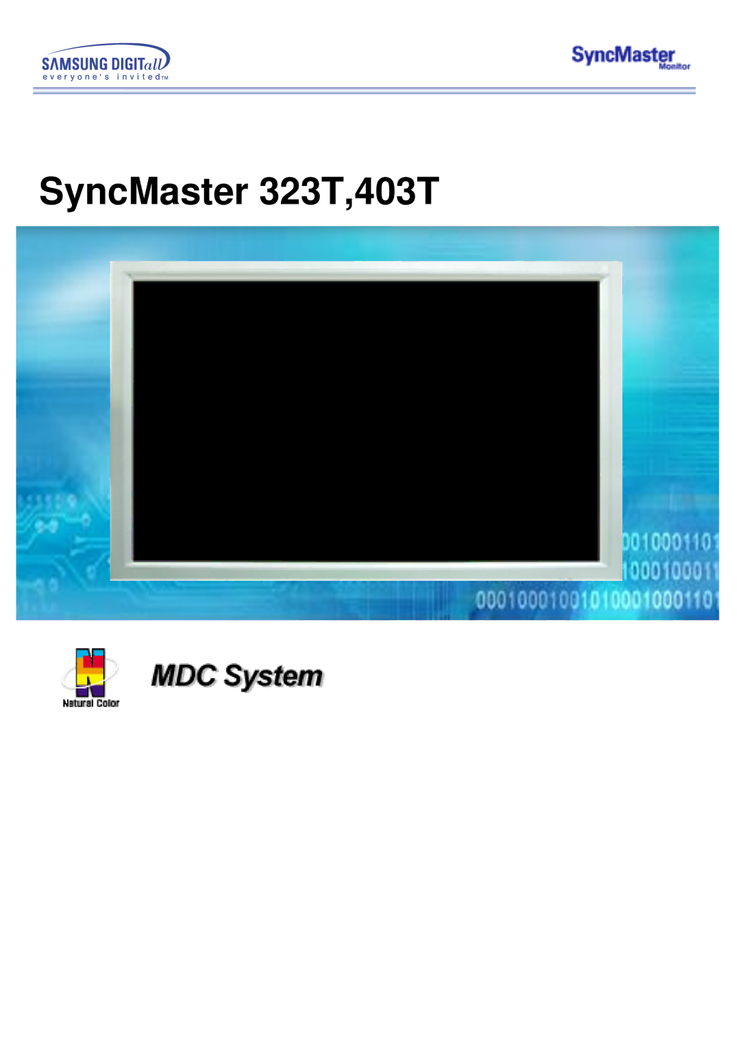 Samsung 403 T manual SyncMaster 323T,403T 