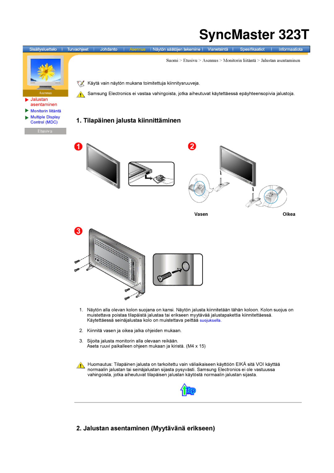 Samsung 403 T manual SyncMaster 323T 