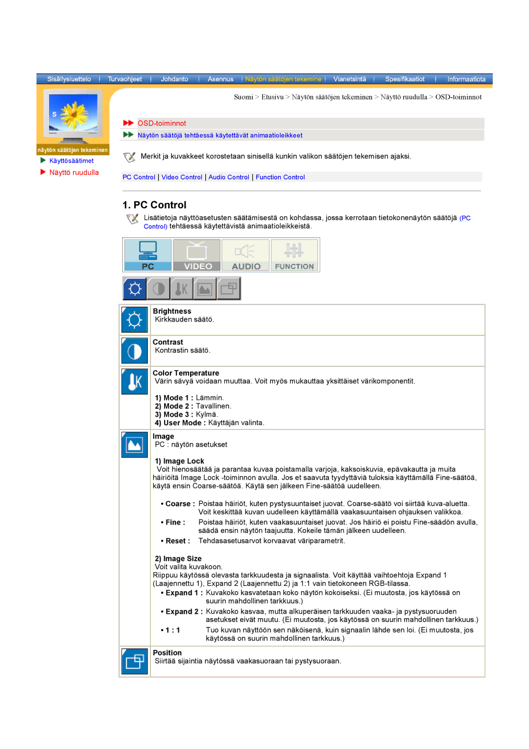 Samsung 403 T manual PC Control 