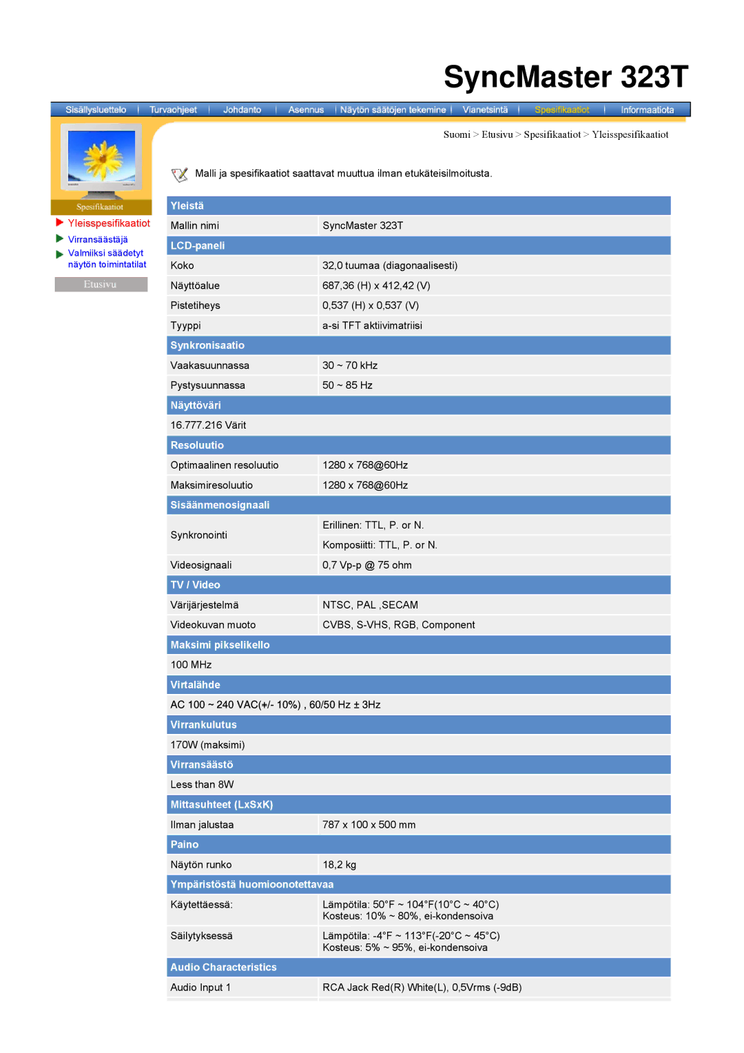 Samsung 403 T manual Yleistä 