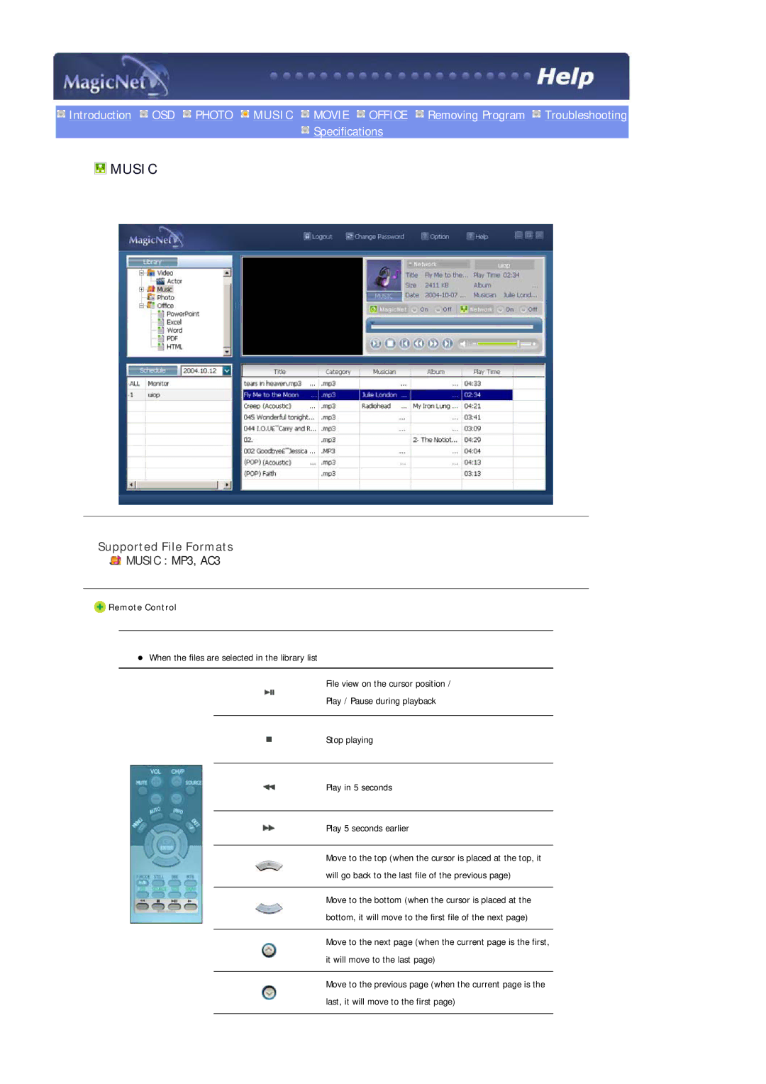 Samsung 403Tn manual Music 