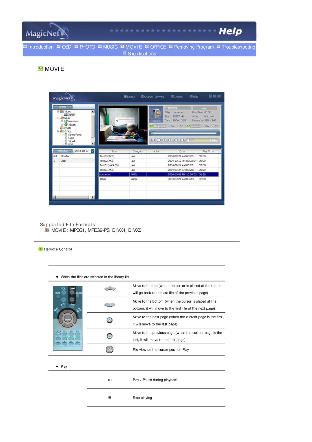 Samsung 403Tn manual Movie 