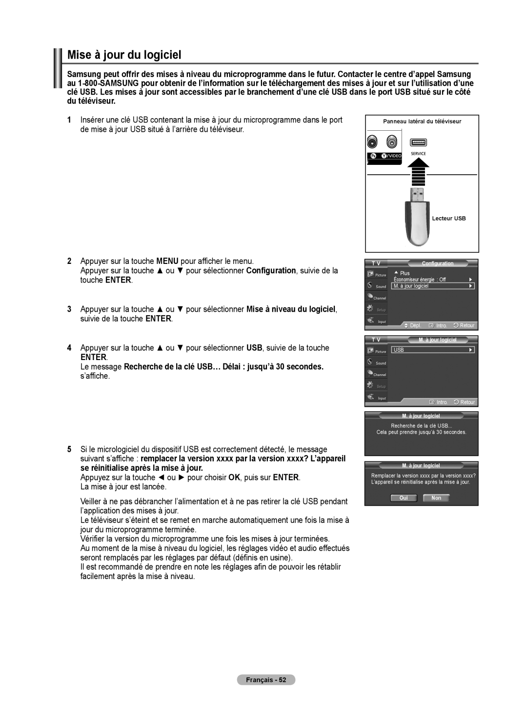 Samsung 410 Series user manual Mise à jour du logiciel, Jour logiciel, Oui Non 