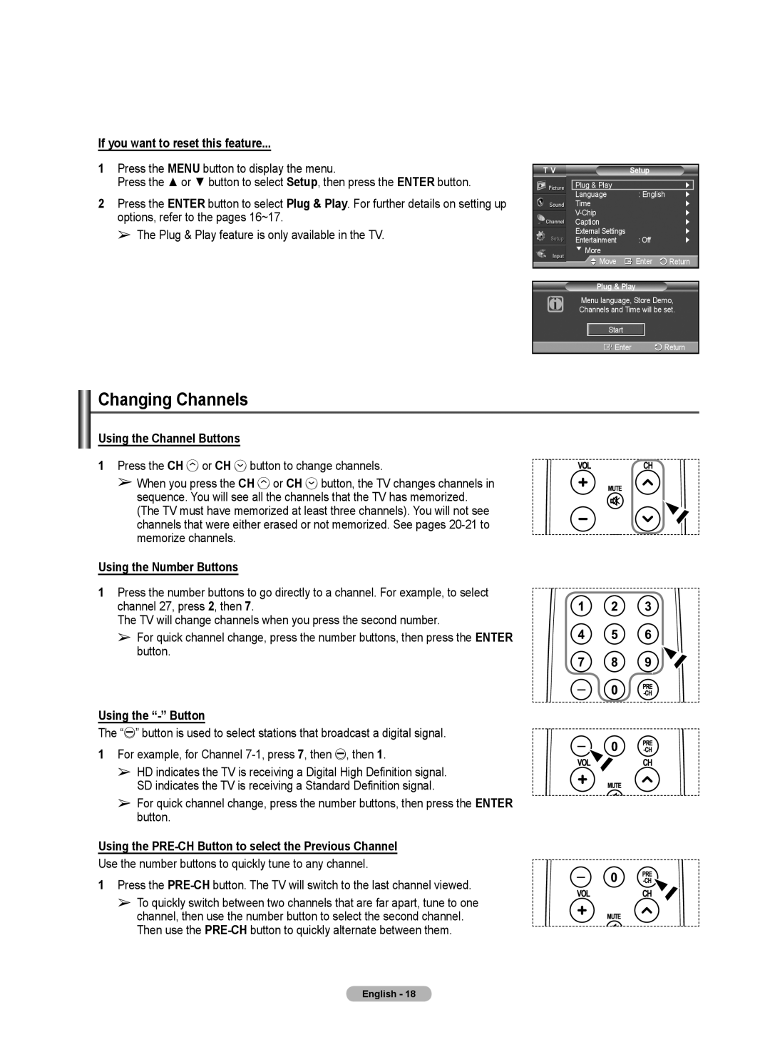 Samsung 410 Series user manual Changing Channels 