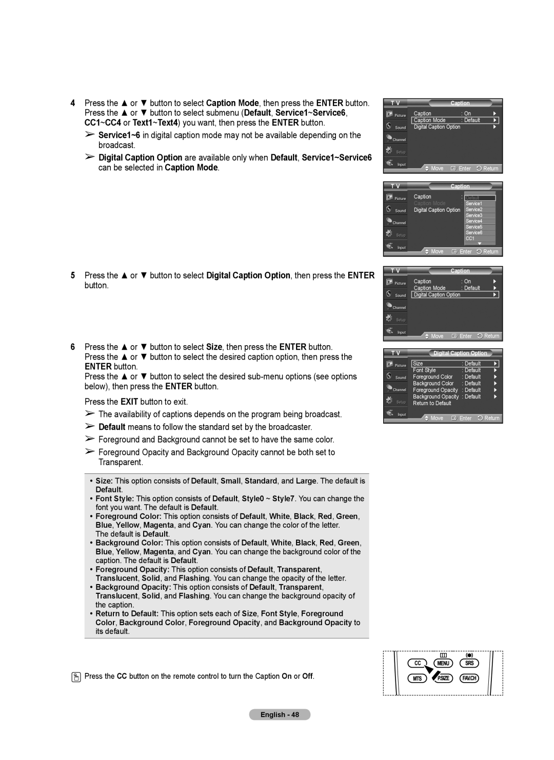 Samsung 410 Series user manual Default is Default 