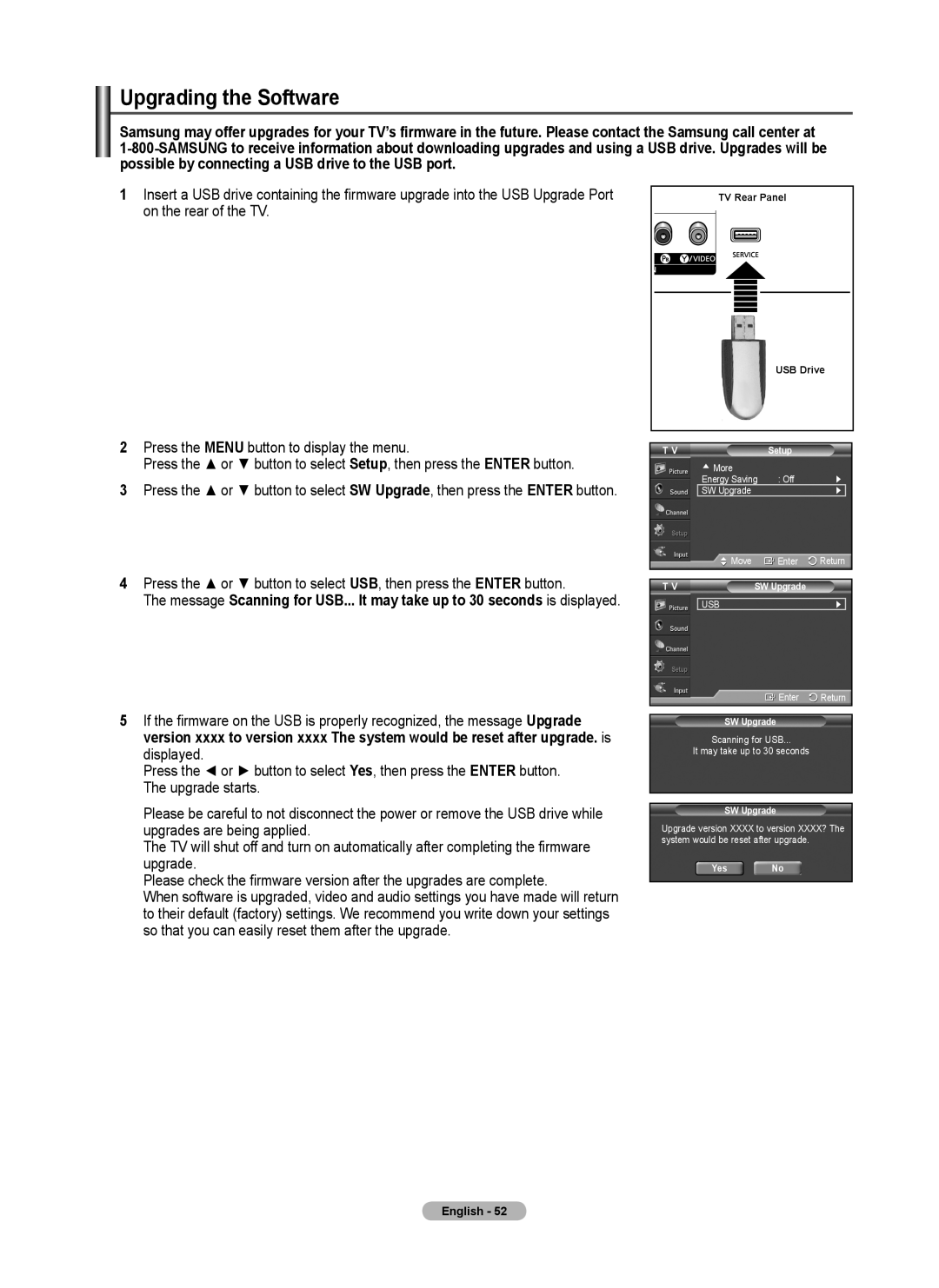 Samsung 410 Series user manual Upgrading the Software, SW Upgrade, Yes No 