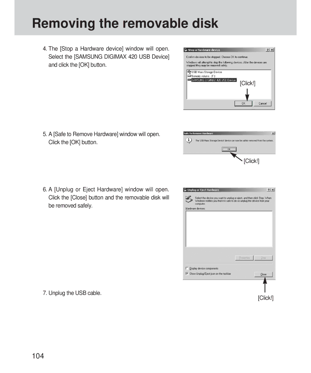 Samsung 420 manual 104 