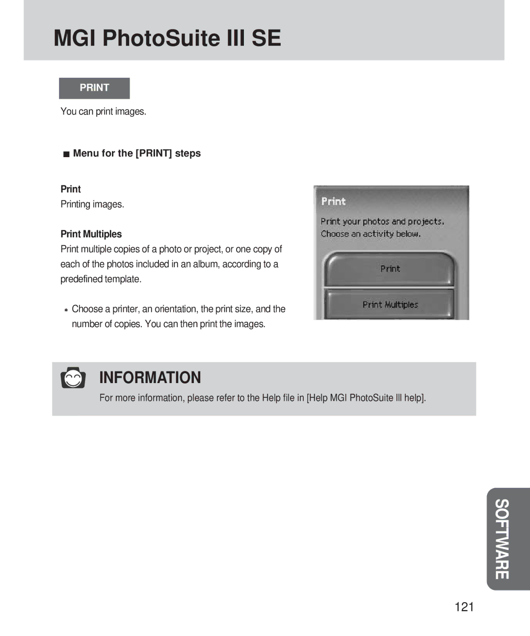 Samsung 420 manual 121, You can print images, Printing images 