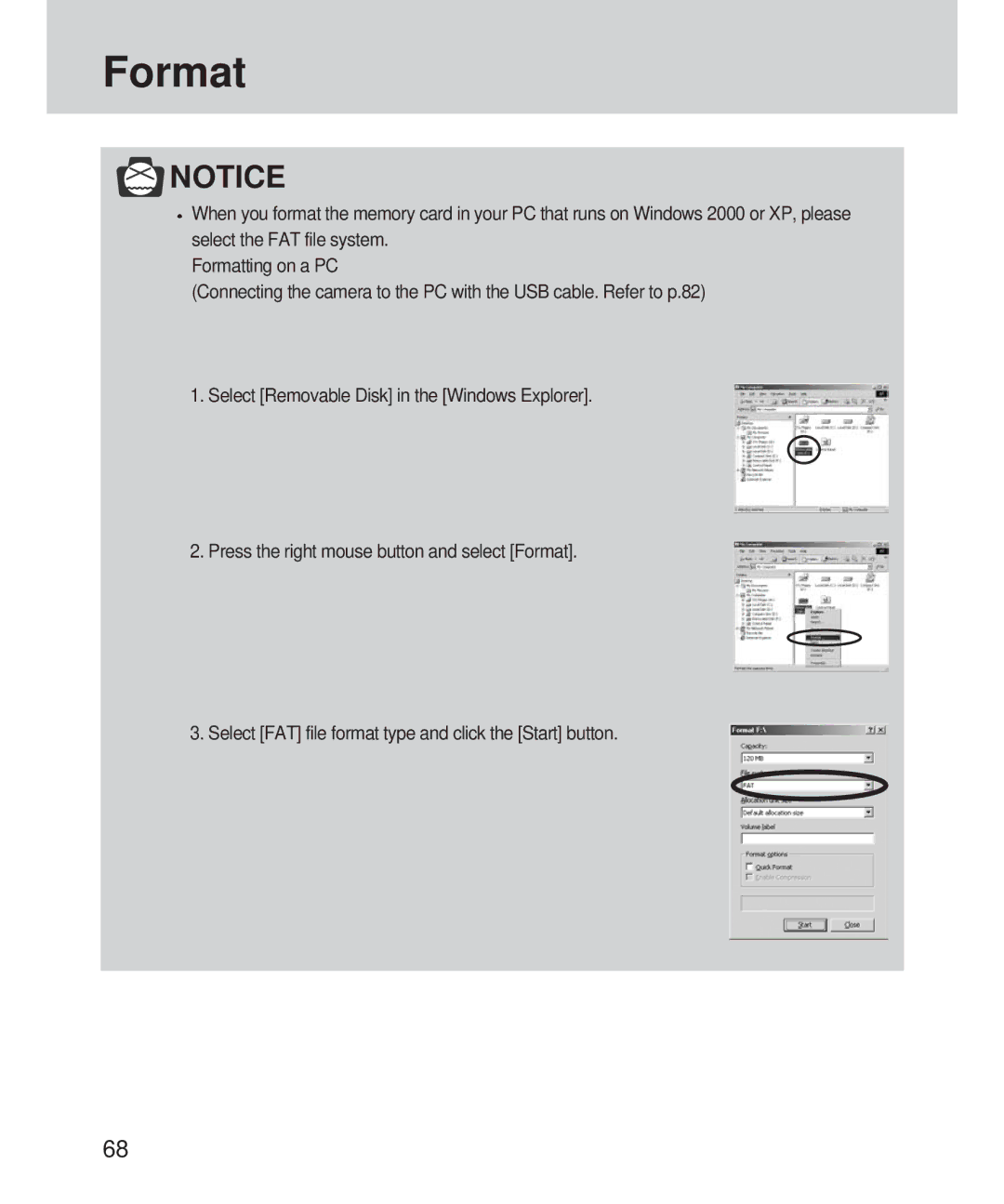 Samsung 420 manual Format 