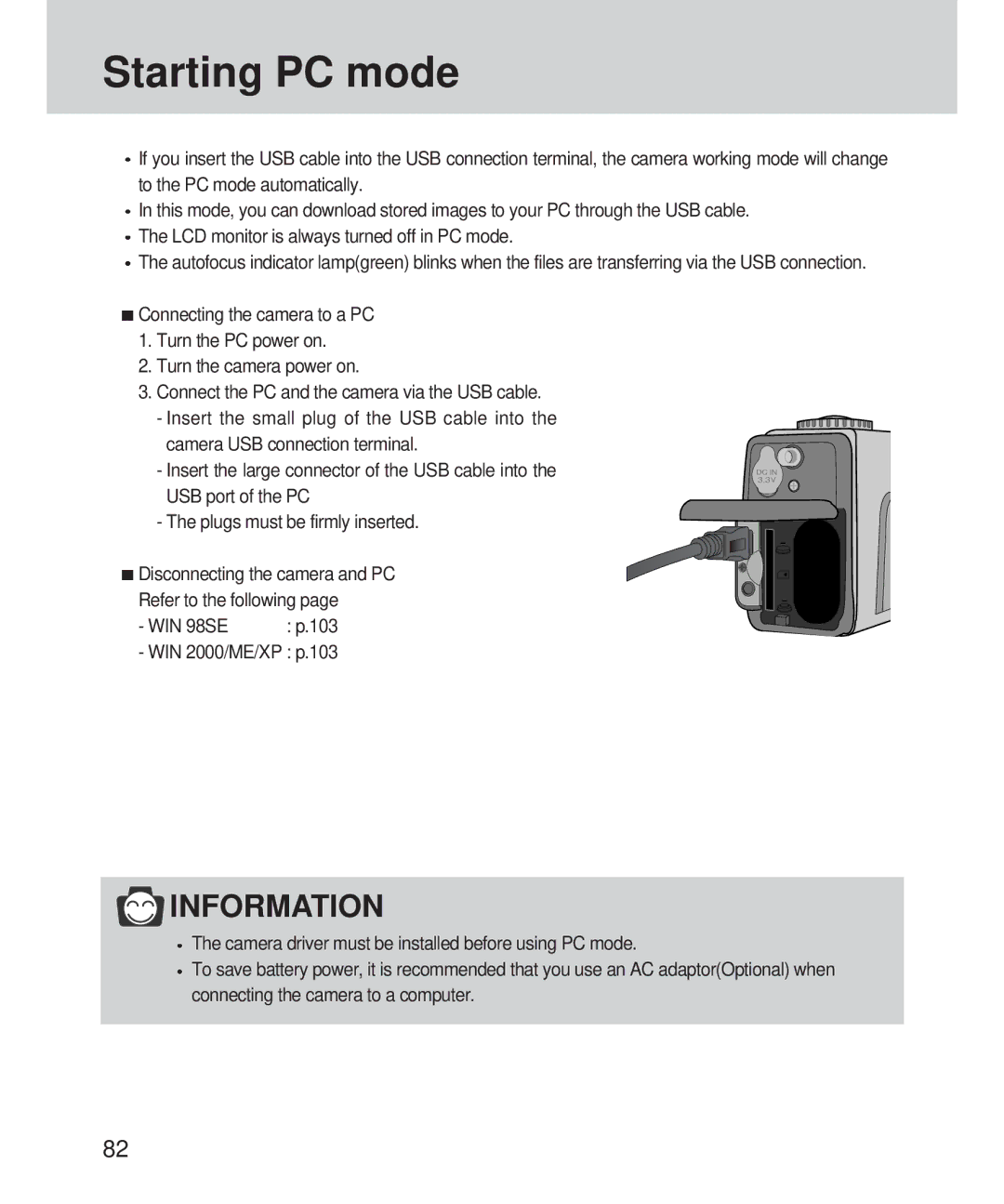 Samsung 420 manual Starting PC mode 