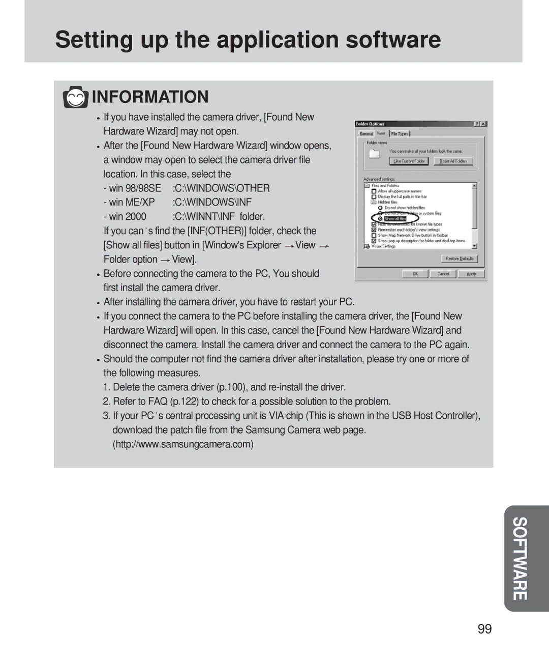 Samsung 420 manual Win ME/XP, Windows\Inf 