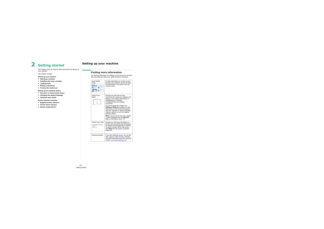 Samsung 4200 manual Getting started, Finding more information 