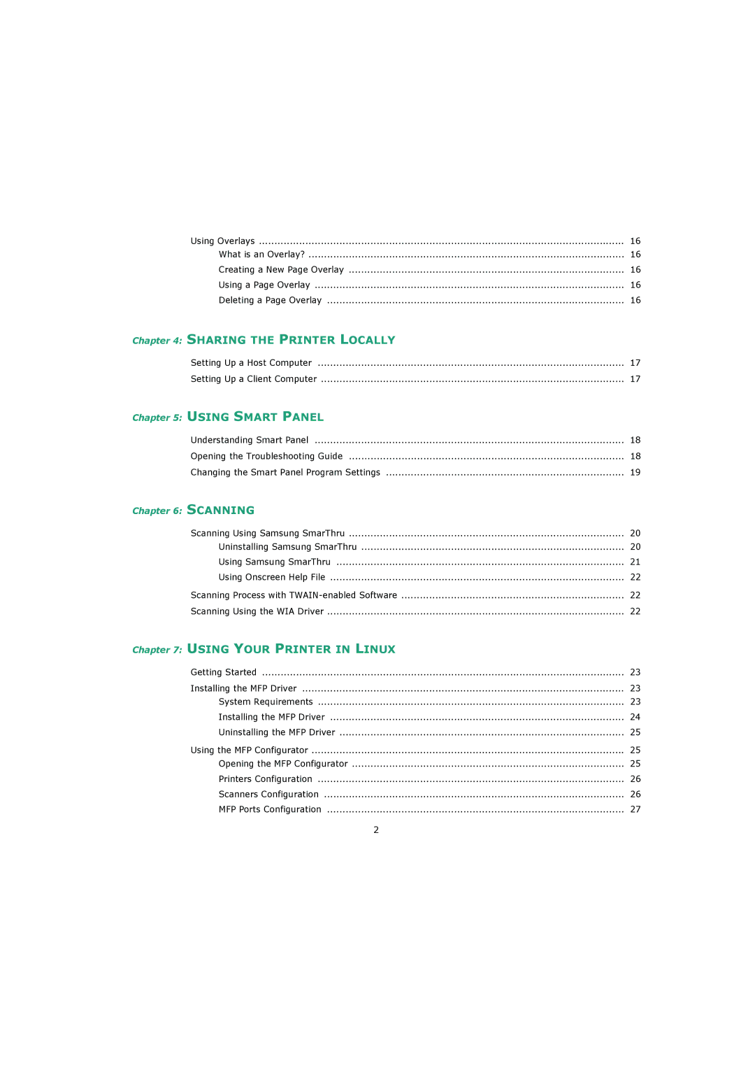 Samsung 4200 manual Sharing the Printer Locally 