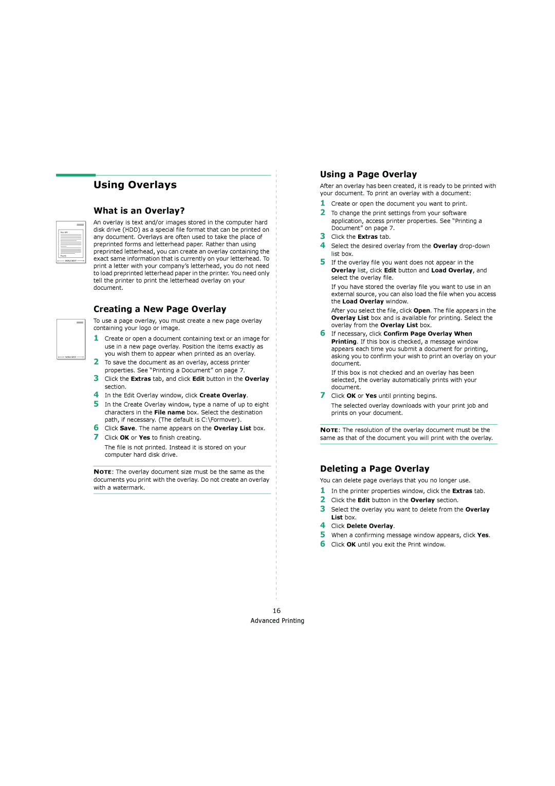 Samsung 4200 manual Using Overlays, What is an Overlay?, Using a Page Overlay, Creating a New Page Overlay 