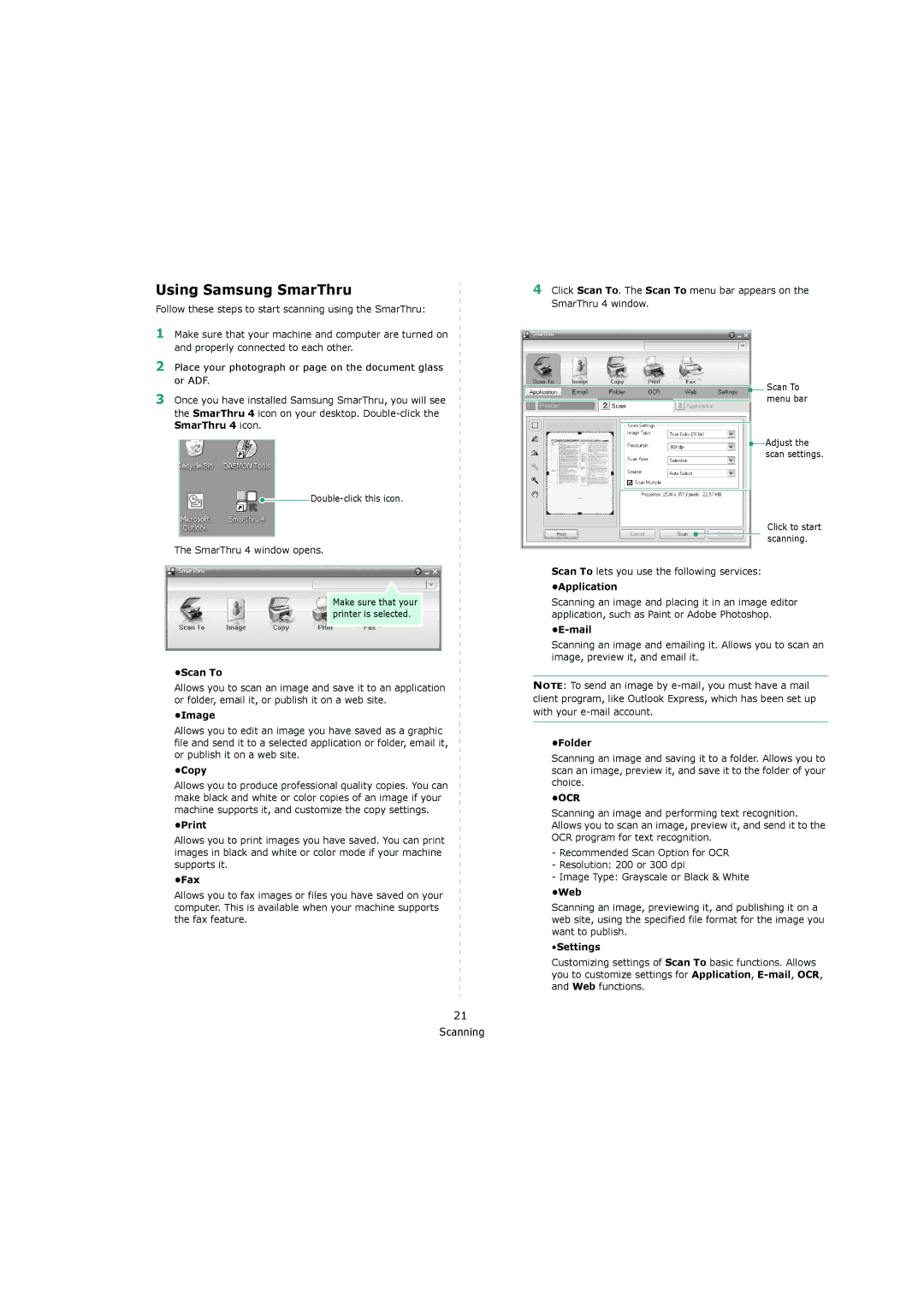 Samsung 4200 manual Using Samsung SmarThru 