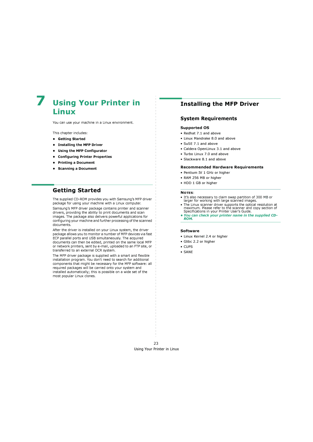 Samsung 4200 manual Installing the MFP Driver, Getting Started, System Requirements 