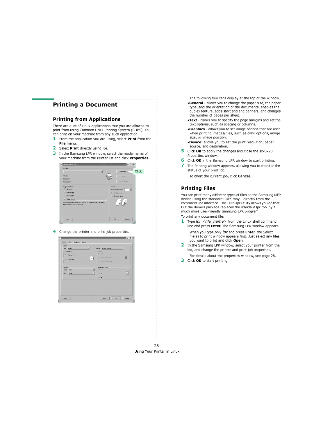 Samsung 4200 manual Printing from Applications, Printing Files, File menu 