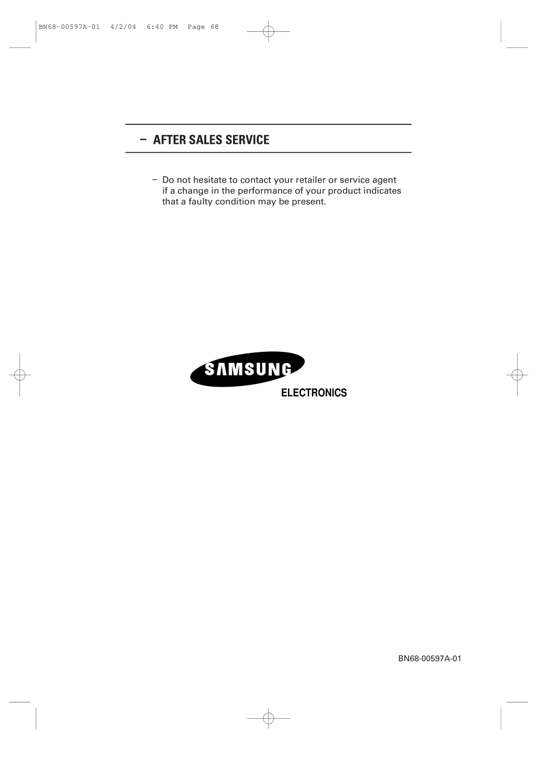 Samsung 4240 manual After Sales Service 