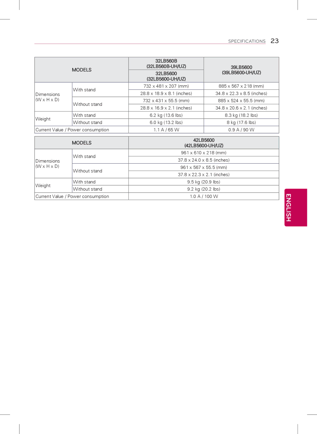 Samsung 32LB5600, 42LB5600, 39LB5600 owner manual 32LB560B 