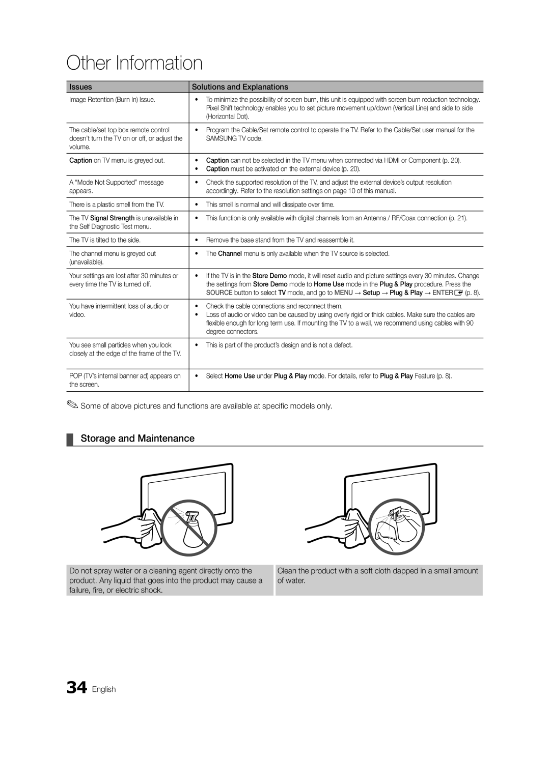 Samsung 430 user manual Storage and Maintenance 