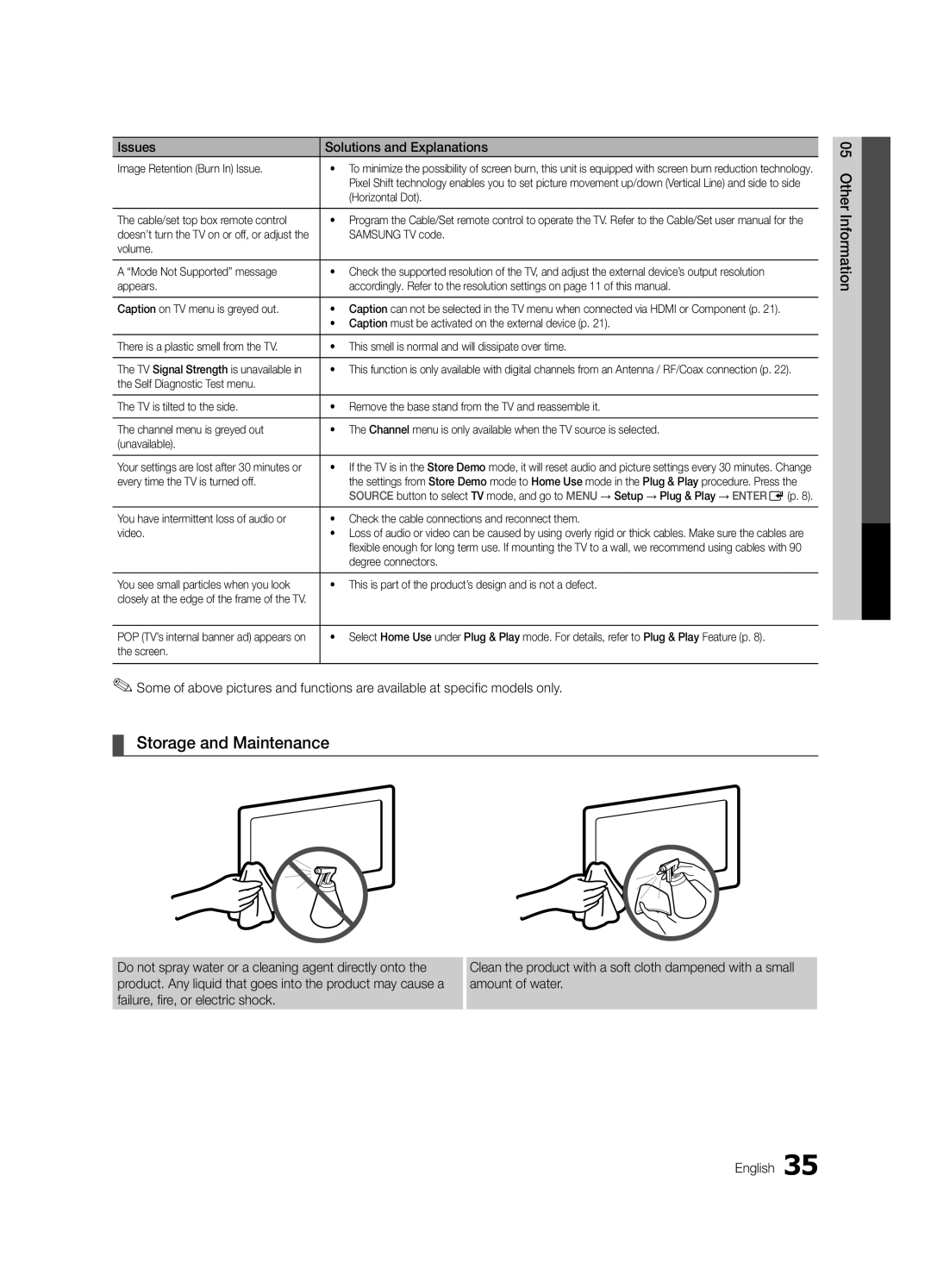 Samsung 440 user manual Storage and Maintenance 