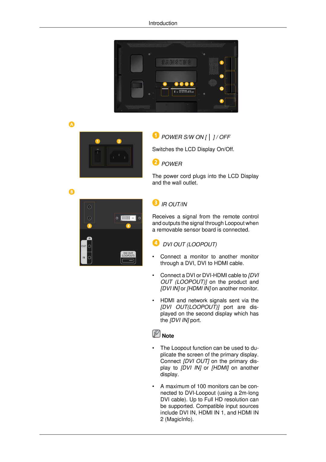 Samsung 400DX-3, 460DX3, 460DX-3, 400DX3 user manual Power 