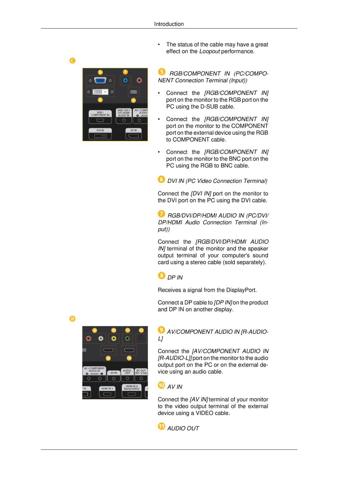 Samsung 400DX3, 460DX3, 460DX-3, 400DX-3 user manual Audio OUT 