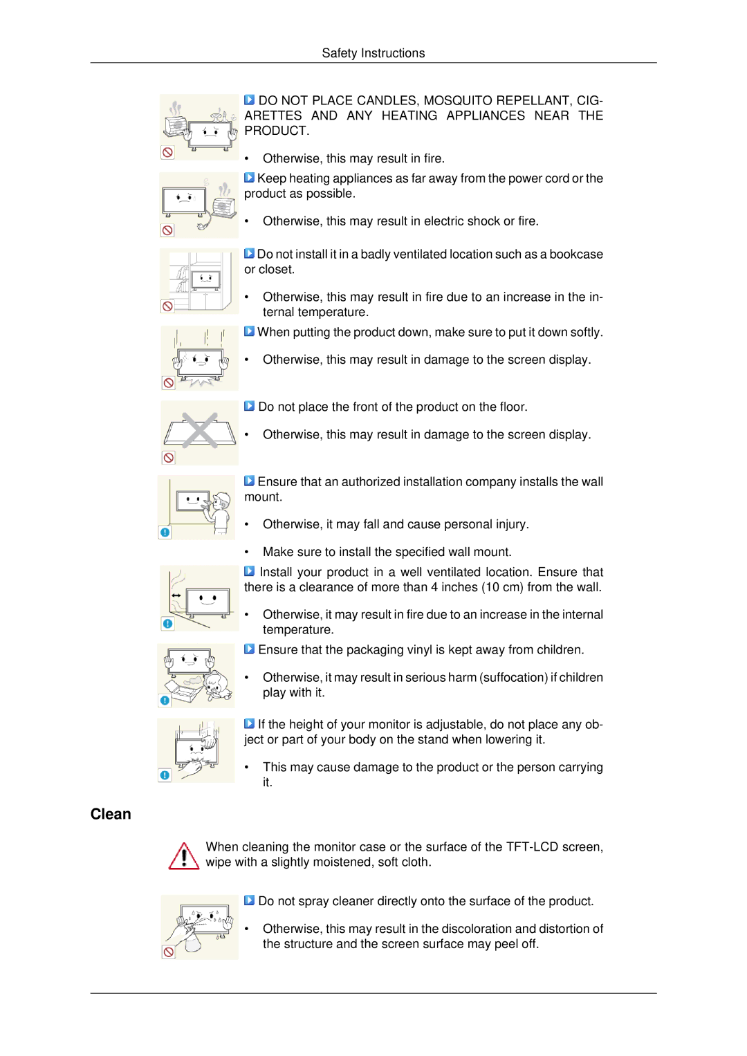 Samsung 460DX3, 460DX-3, 400DX-3, 400DX3 user manual Clean 