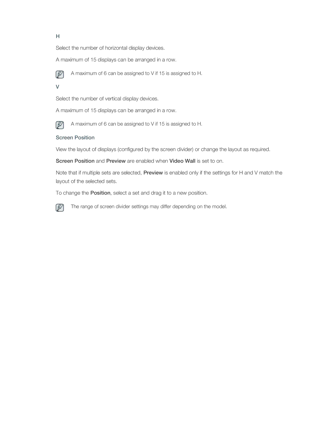 Samsung 400DX-3, 460DX3, 460DX-3, 400DX3 user manual Screen Position 