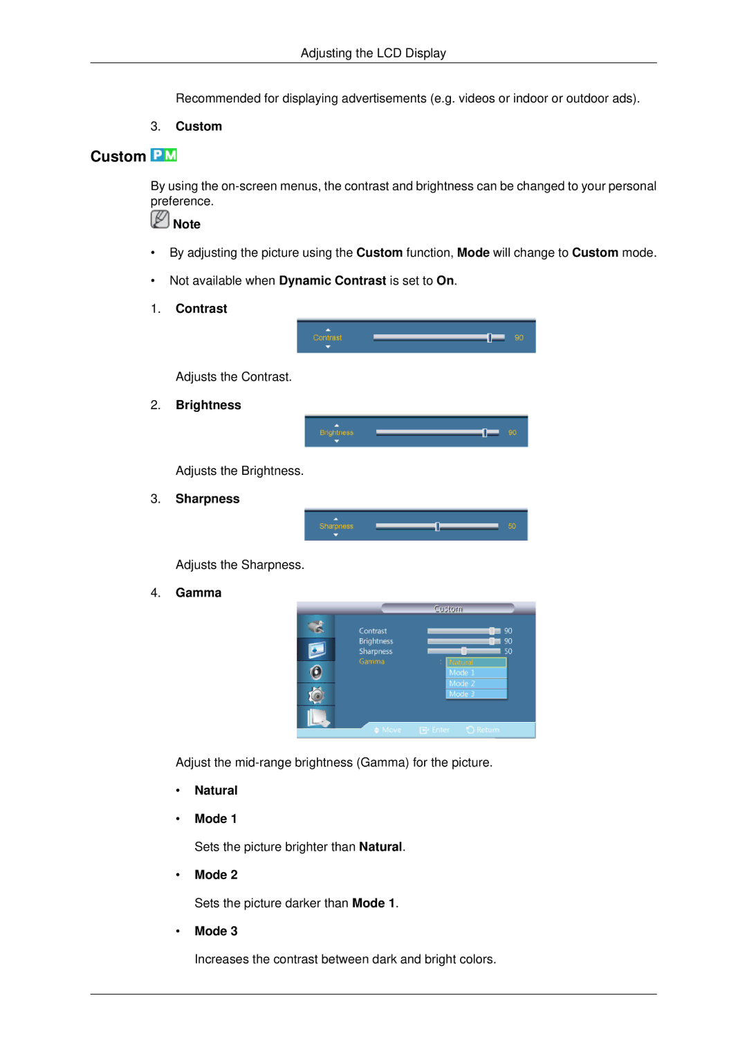 Samsung 460DX3, 460DX-3, 400DX-3, 400DX3 user manual Custom 