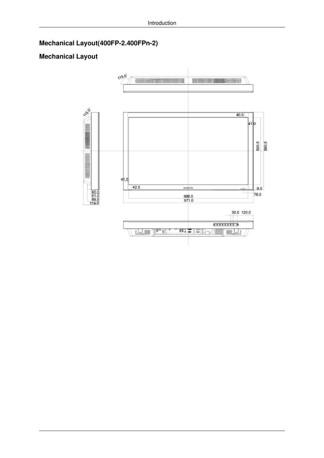 Samsung 460FPN-2, 460FP-2 user manual Mechanical Layout400FP-2.400FPn-2 