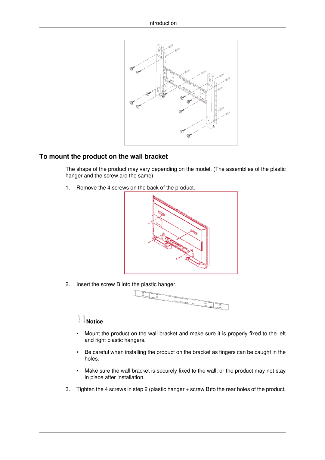 Samsung 460FPN-2, 460FP-2, 400FPn-2, 400FP-2 user manual To mount the product on the wall bracket 