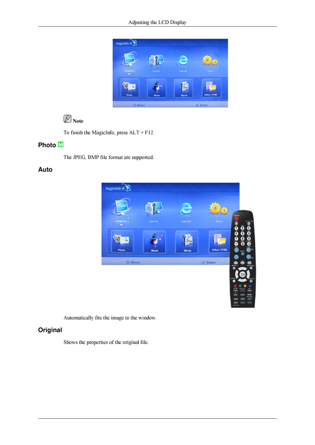 Samsung 460MPn, 400MPN user manual Photo, Auto, Original 