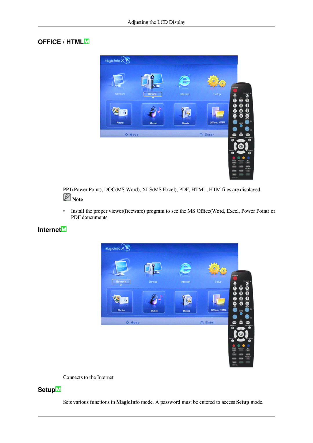 Samsung 460MPn, 400MPN user manual Office / Html, Internet 