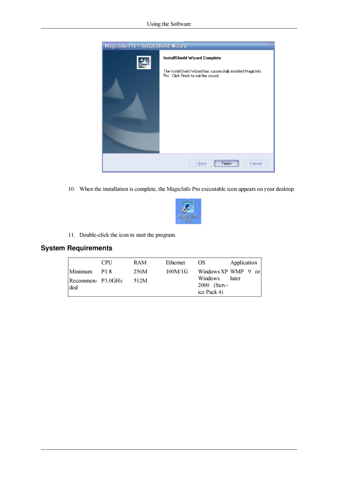 Samsung 400MPN, 460MPn user manual System Requirements, Cpu Ram 