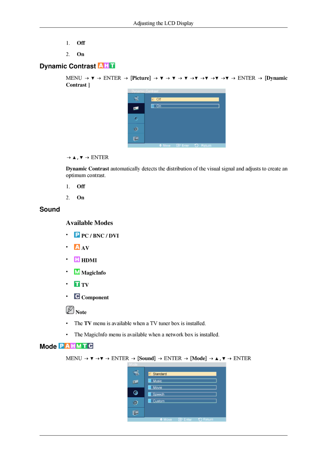 Samsung 400MPN, 460MPn user manual Sound, Contrast 