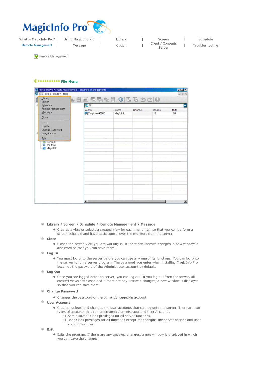 Samsung 400MXN, 460MXN user manual Remote Management 